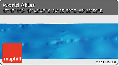 Physical Panoramic Map of the Area around 16° 59' 54" S, 85° 4' 29" E