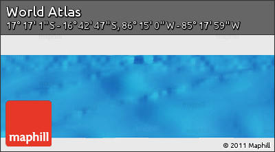 Physical Panoramic Map of the Area around 16° 59' 54" S, 85° 46' 30" W