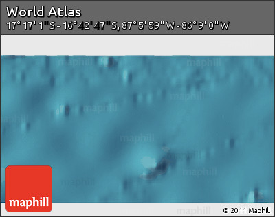Satellite 3D Map of the Area around 16° 59' 54" S, 86° 37' 30" W