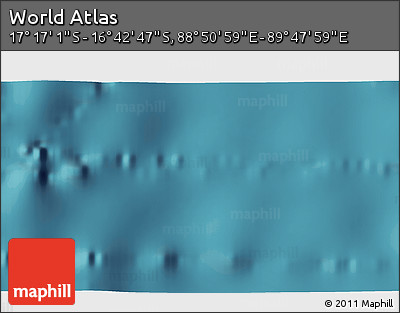 Satellite 3D Map of the Area around 16° 59' 54" S, 89° 19' 29" E