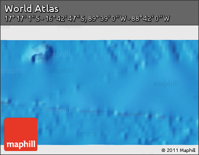 Shaded Relief 3D Map of the Area around 16° 59' 54" S, 89° 10' 30" W