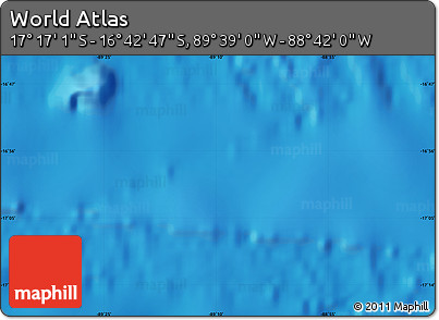 Shaded Relief Map of the Area around 16° 59' 54" S, 89° 10' 30" W