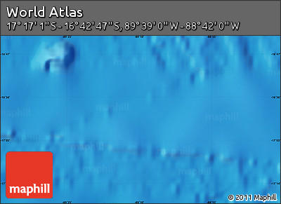 Shaded Relief Map of the Area around 16° 59' 54" S, 89° 10' 30" W
