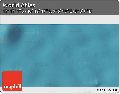 Satellite 3D Map of the Area around 16° 59' 54" S, 8° 34' 29" E