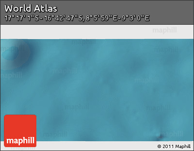 Satellite 3D Map of the Area around 16° 59' 54" S, 8° 34' 29" E