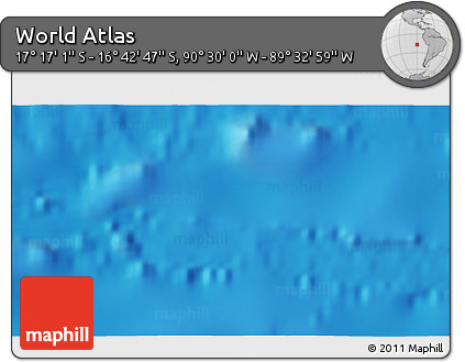 Shaded Relief 3D Map of the Area around 16° 59' 54" S, 90° 1' 30" W