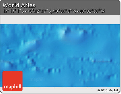 Shaded Relief 3D Map of the Area around 16° 59' 54" S, 90° 1' 30" W