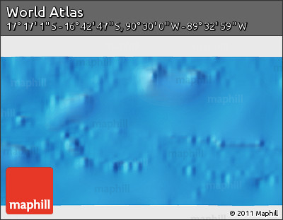 Shaded Relief 3D Map of the Area around 16° 59' 54" S, 90° 1' 30" W