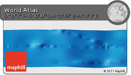 Physical Panoramic Map of the Area around 16° 59' 54" S, 91° 1' 30" E