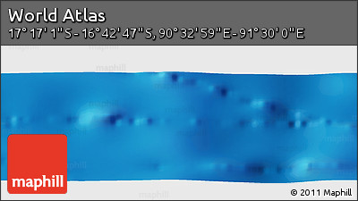Physical Panoramic Map of the Area around 16° 59' 54" S, 91° 1' 30" E