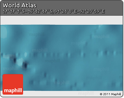 Satellite 3D Map of the Area around 16° 59' 54" S, 91° 52' 30" E