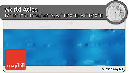 Physical Panoramic Map of the Area around 16° 59' 54" S, 92° 43' 29" E