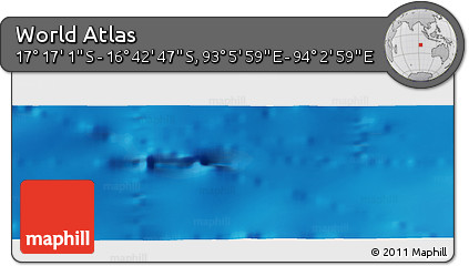 Physical Panoramic Map of the Area around 16° 59' 54" S, 93° 34' 29" E