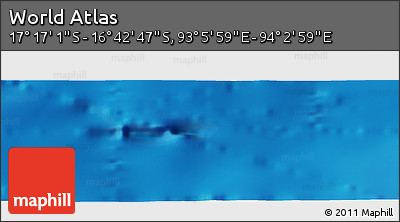 Physical Panoramic Map of the Area around 16° 59' 54" S, 93° 34' 29" E