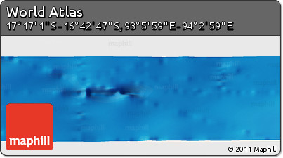 Physical Panoramic Map of the Area around 16° 59' 54" S, 93° 34' 29" E