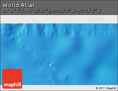 Physical 3D Map of the Area around 16° 59' 54" S, 93° 25' 30" W