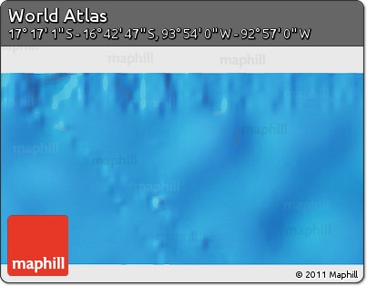 Physical 3D Map of the Area around 16° 59' 54" S, 93° 25' 30" W