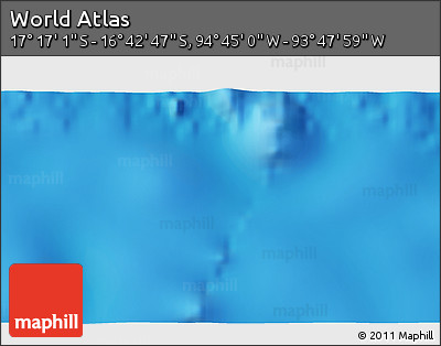Physical 3D Map of the Area around 16° 59' 54" S, 94° 16' 30" W