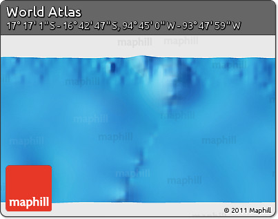 Physical 3D Map of the Area around 16° 59' 54" S, 94° 16' 30" W