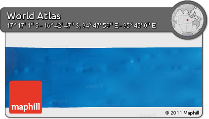 Physical Panoramic Map of the Area around 16° 59' 54" S, 95° 16' 30" E