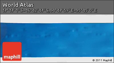 Physical Panoramic Map of the Area around 16° 59' 54" S, 95° 16' 30" E