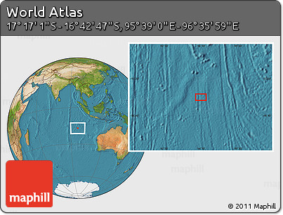 Satellite Location Map of the Area around 16° 59' 54" S, 96° 7' 30" E