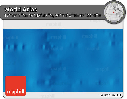 Shaded Relief 3D Map of the Area around 16° 59' 54" S, 96° 58' 29" E