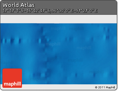 Shaded Relief 3D Map of the Area around 16° 59' 54" S, 96° 58' 29" E