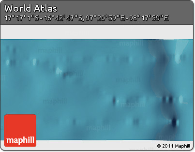 Satellite 3D Map of the Area around 16° 59' 54" S, 97° 49' 29" E