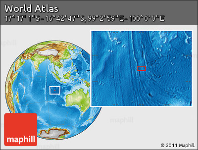 Physical Location Map of the Area around 16° 59' 54" S, 99° 31' 30" E