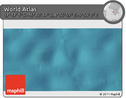 Satellite 3D Map of the Area around 16° 59' 54" S, 9° 25' 30" E