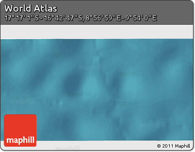 Satellite 3D Map of the Area around 16° 59' 54" S, 9° 25' 30" E
