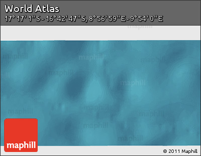 Satellite 3D Map of the Area around 16° 59' 54" S, 9° 25' 30" E