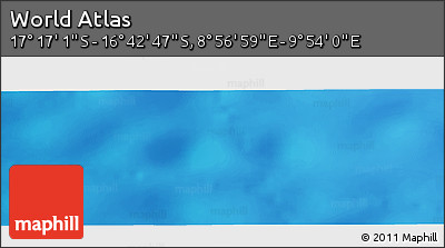Physical Panoramic Map of the Area around 16° 59' 54" S, 9° 25' 30" E