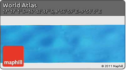Physical Panoramic Map of the Area around 16° 59' 54" S, 9° 25' 30" E