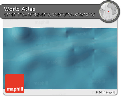 Satellite 3D Map of the Area around 16° 59' 54" S, 9° 16' 30" W