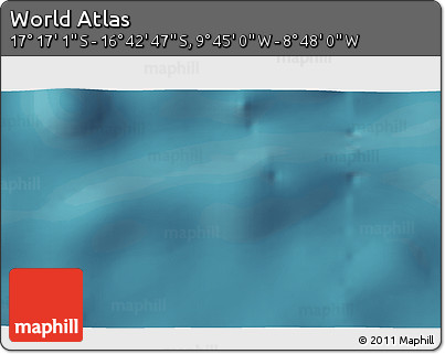 Satellite 3D Map of the Area around 16° 59' 54" S, 9° 16' 30" W