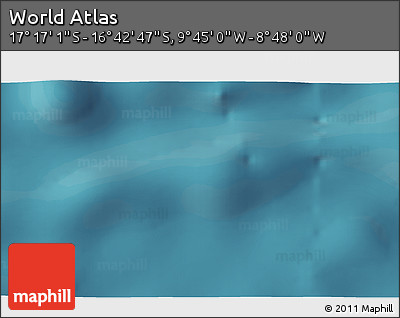 Satellite 3D Map of the Area around 16° 59' 54" S, 9° 16' 30" W