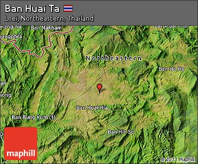 Satellite 3D Map of Ban Huai Ta