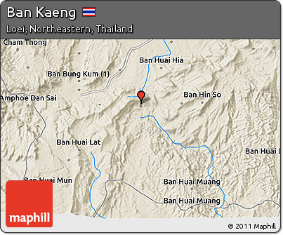 Shaded Relief 3D Map of Ban Kaeng