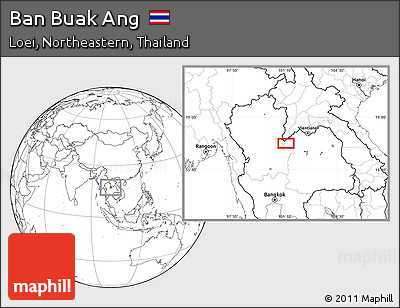 Blank Location Map of Ban Buak Ang