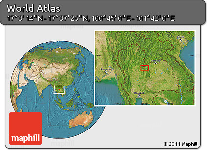 Satellite Location Map of the Area around 17° 20' 20" N, 101° 13' 29" E