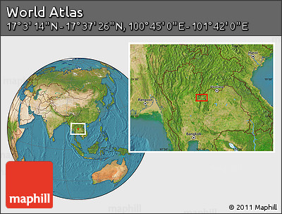 Satellite Location Map of the Area around 17° 20' 20" N, 101° 13' 29" E