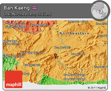 Political Panoramic Map of Ban Kaeng
