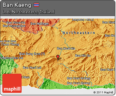 Political Panoramic Map of Ban Kaeng