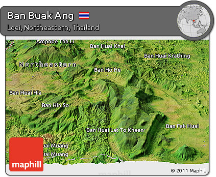 Satellite Panoramic Map of Ban Buak Ang