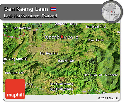 Satellite Panoramic Map of Ban Kaeng Laen