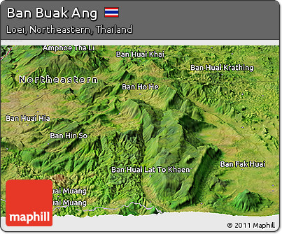 Satellite Panoramic Map of Ban Buak Ang