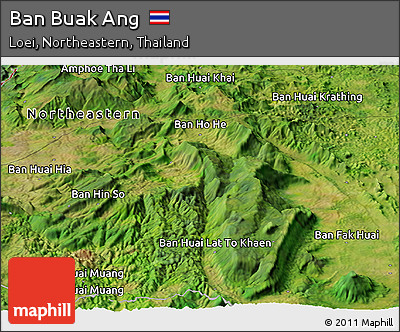 Satellite Panoramic Map of Ban Buak Ang