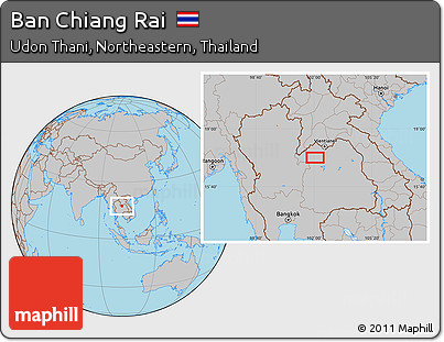 Gray Location Map of Ban Chiang Rai